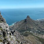 Vue depuis le sommet de Table Mountain sur Lion's Head et la baie du Cap